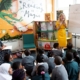 The Duchess of Cornwall with the Children's Laureate at Griffin Library